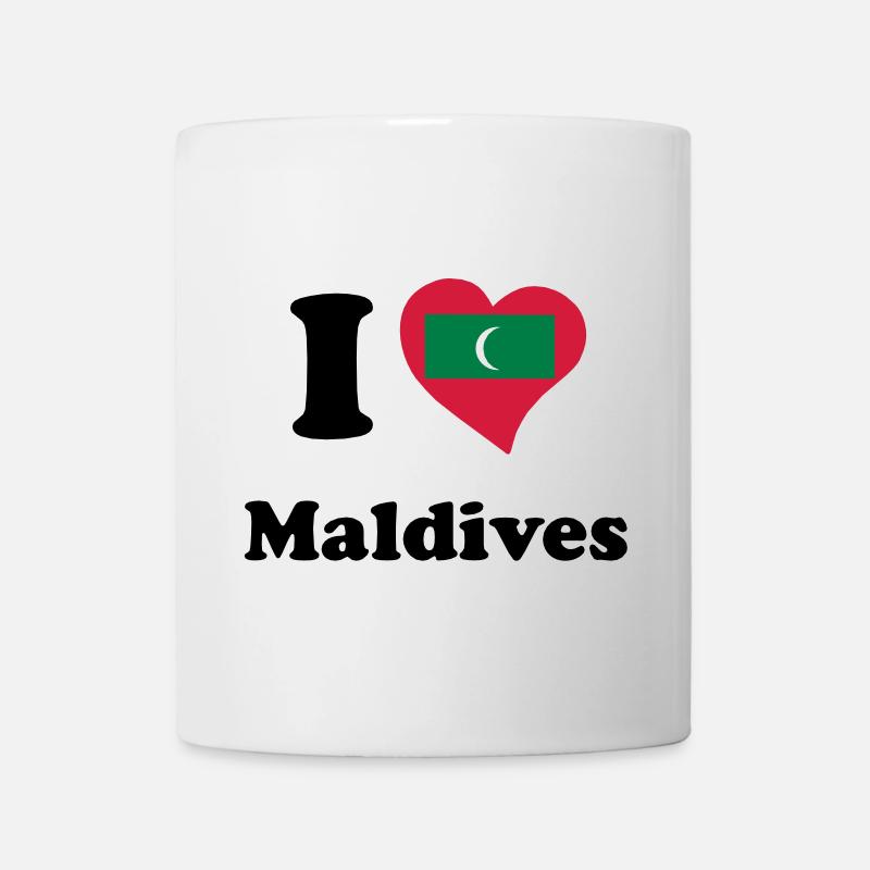 I love Maldives - Ich liebe Malediven - Tasse - Weiß