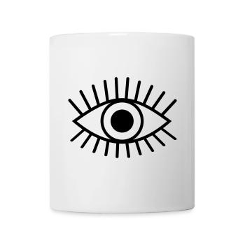 Wimpern Auge Blick Strich Zeichnung - Tasse - Weiß - Vorne