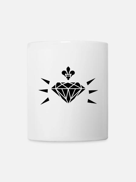 Diamant de lys / diamant avec fleur de lis (1c) - Mug blanc - blanc