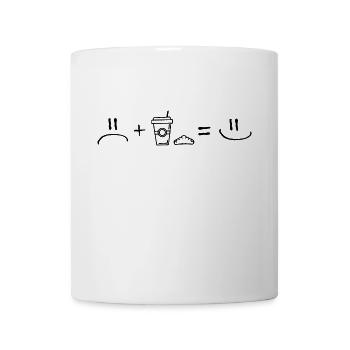 Unhappy Plus Breakfast is Happy - Coffee Croissant - Mug - white - Front