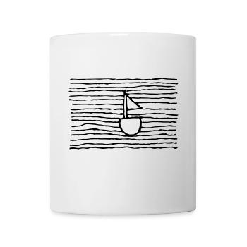 Boot im Meer - Tasse - Weiß - Vorne