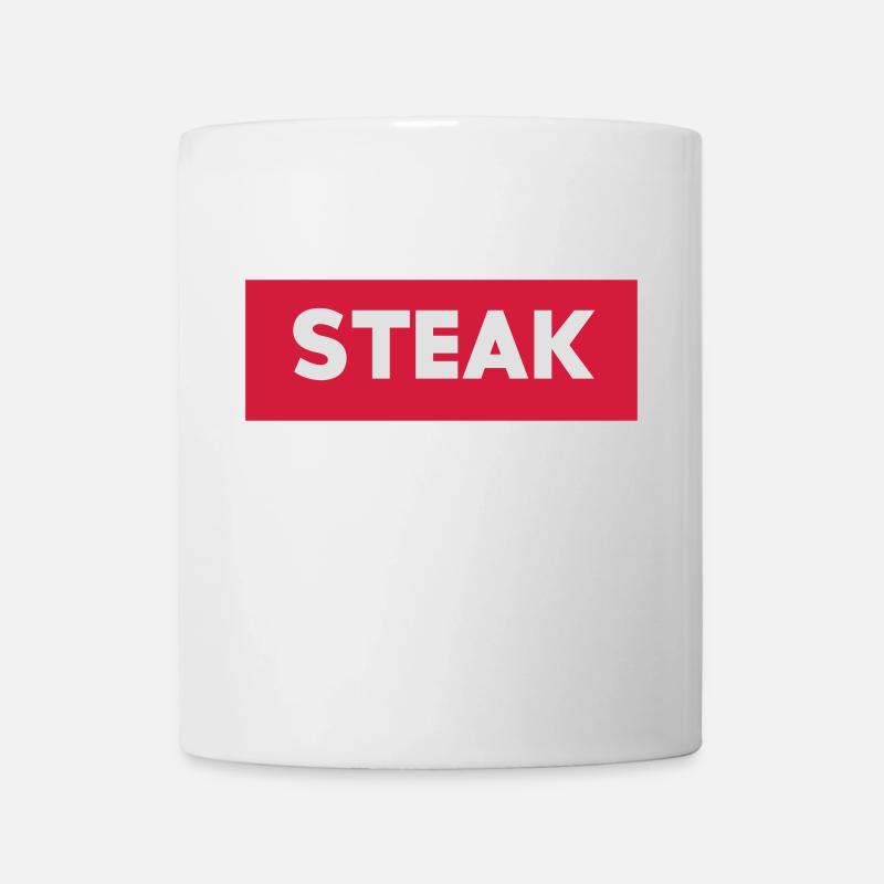 Steak shirt with red background - Mug - white