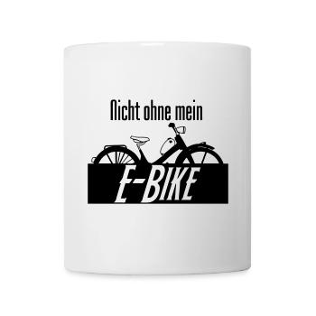 E-Bike Spruch Fahrrad Radfahrer Rad Geschenk - Tasse - Weiß - Vorne