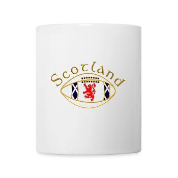 Scotland saltire and red lion rugby sports ball - Mug - white - Front