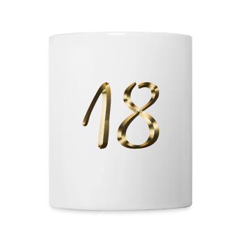 18 years gold 18th birthday of majority - Mug - white - Front