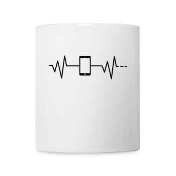Herzschlag - Smartphone, Handy, Telefon, Internet - Tasse - Weiß - Vorne