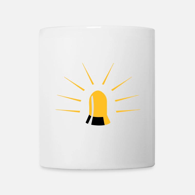 Warnlicht-Design Shirt - Tasse - Weiß