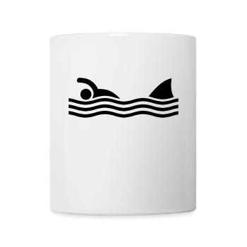 swimmer with shark - Mug - white - Front