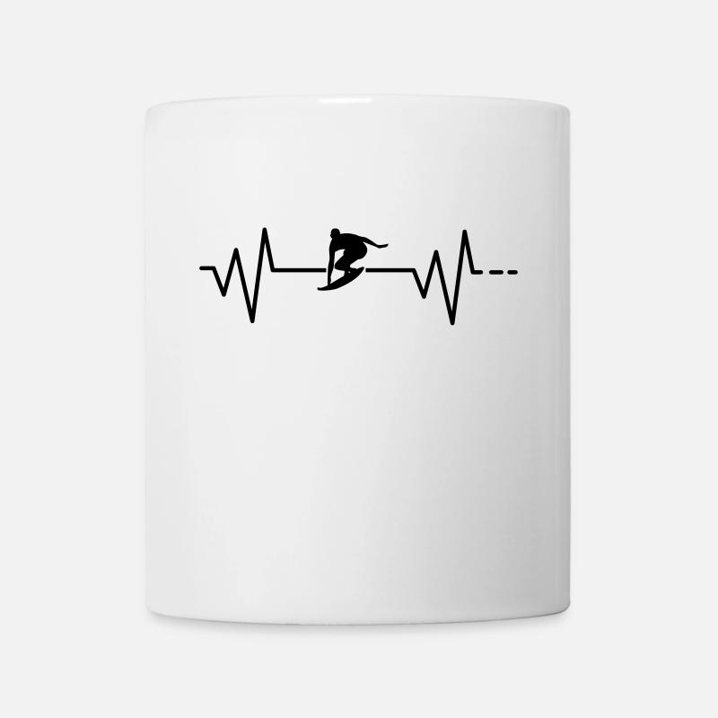 Heartbeat - surf, surf, mer, plage - Mug blanc - blanc