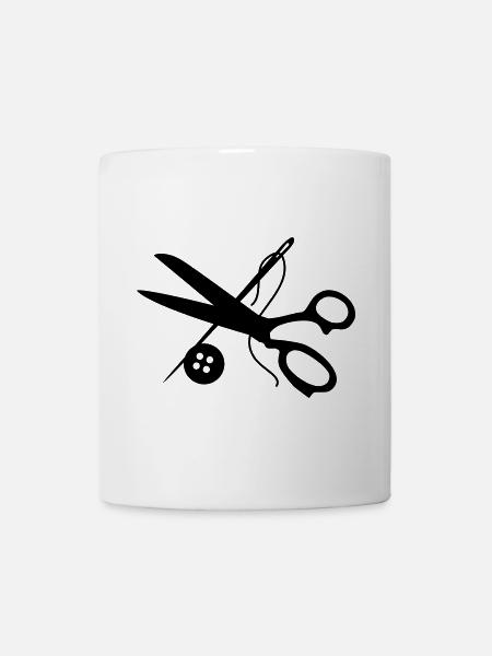 schneider handwerk schere nadel - Tasse - Weiß