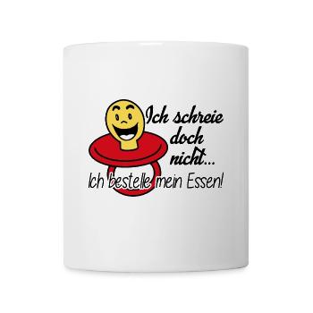 Ich schreie nicht | Baby hat Hunger - Tasse - Weiß - Vorne