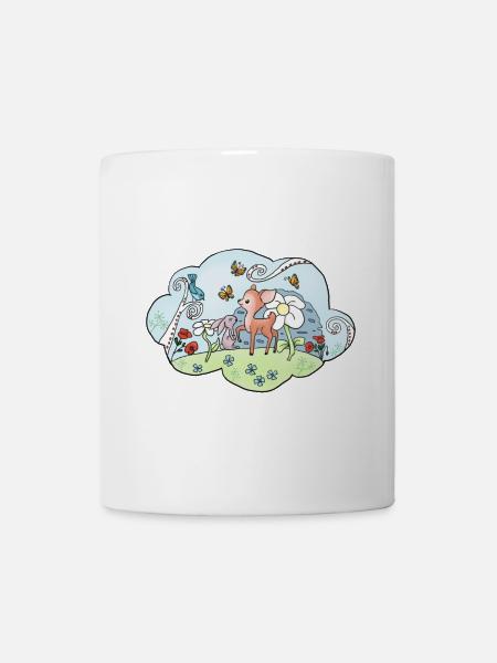 Wolkenland reh - Tasse - Weiß