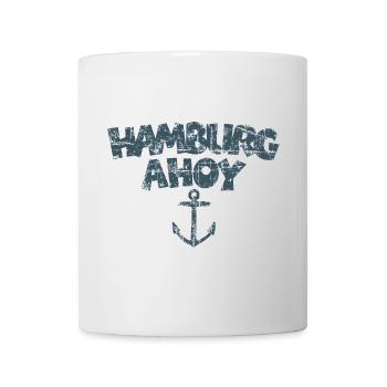 Hamburg Ahoy Anker (Vintage/Blau) - Tasse - Weiß - Vorne