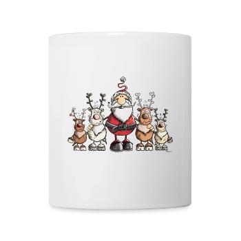 Père Noël avec des rennes - Mug blanc - blanc - Devant