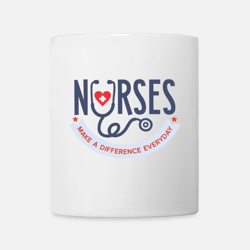 Krankenschwestern machen jeden Tag einen Unterschied T-Shirt - Tasse - Weiß