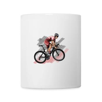 racing bicycle - Mug - white - Front