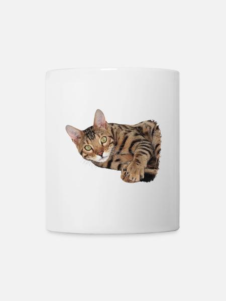 kuschelige bengal katze - Tasse - Weiß