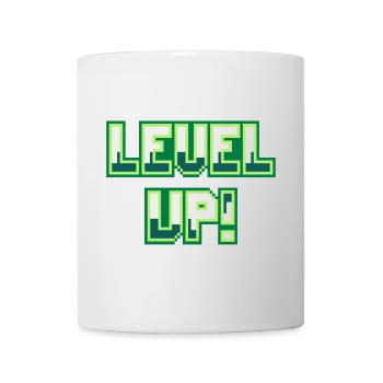 Level Up (Pixel-Schriftzug) - Tasse - Weiß - Vorne