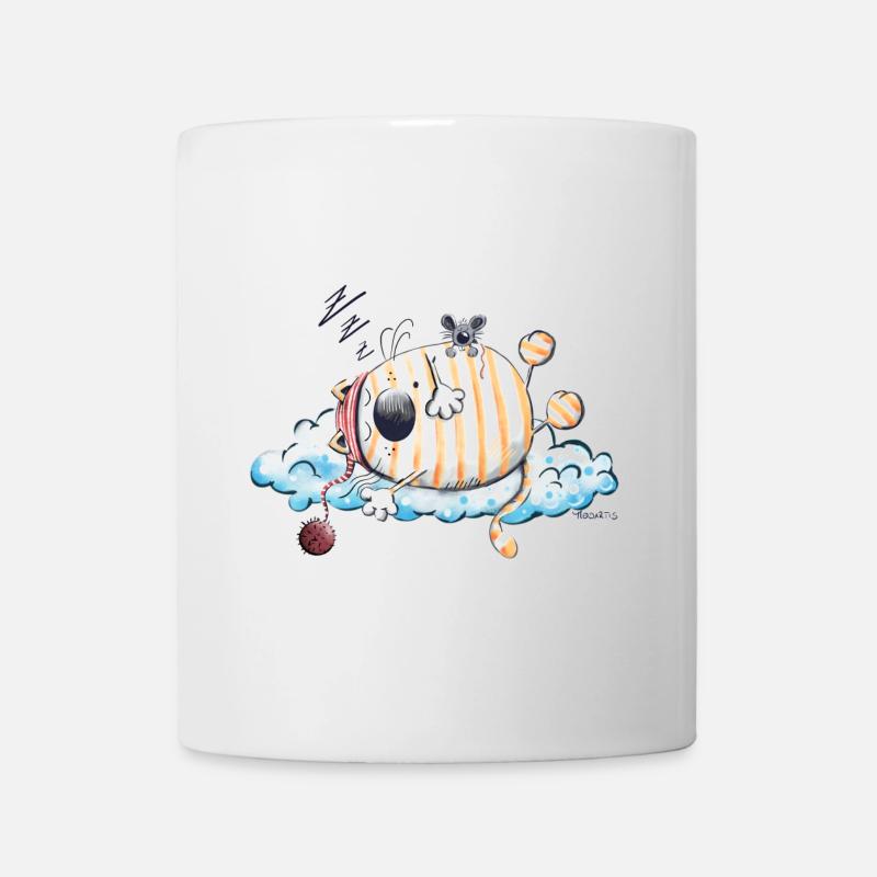 Schlafmütze Katze - Tasse - Weiß