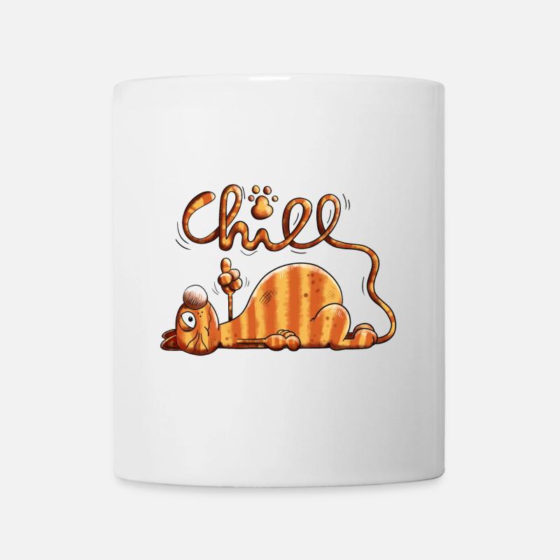 Die Chill Katze - Tasse - Weiß