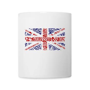 Großbritannien Flagge Fingerabdruck Union Jack UK - Tasse - Weiß - Vorne