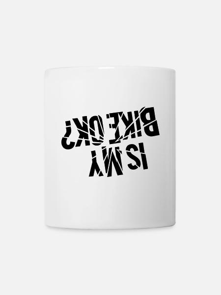 Is my bike ok - upside down? - Mug blanc - blanc