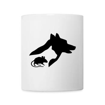 Hund, Katze, Maus Silhouette - Tasse - Weiß - Vorne