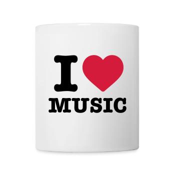 I love music heart music instrument listen gift - Mug - white - Front