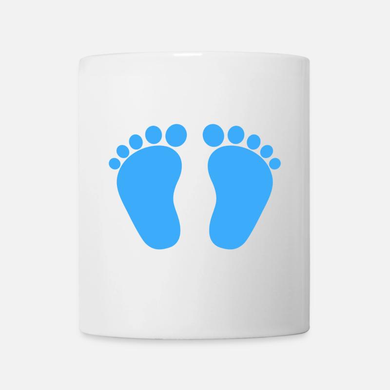Babyfüße Geburt Schwangerschaft Junge Sohn Blau - Tasse - Weiß