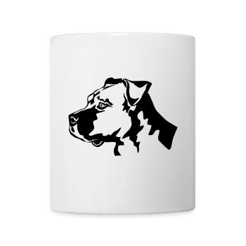 American Staffordshire Terrier Kopf - Tasse - Weiß - Vorne