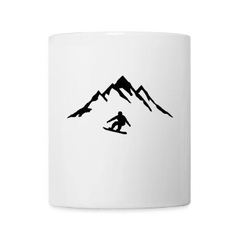Snowboard und Berg, Snowboarden - Tasse - Weiß - Vorne