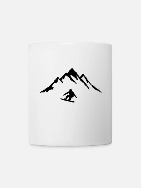 Snowboard and Mountain, Snowboarding - Mug - white