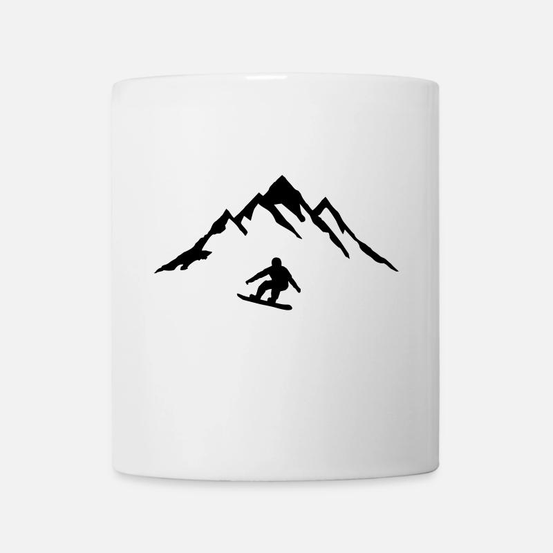 Snowboard and Mountain, Snowboarding - Mug blanc - blanc