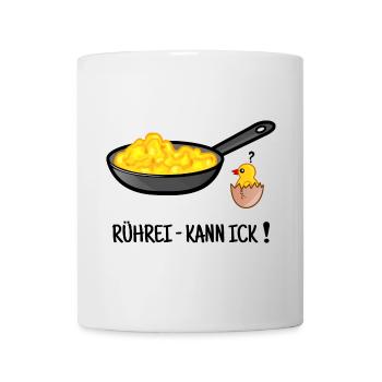 Rührei, Eierspeise kochen, Küken, Berliner Dialekt - Tasse - Weiß - Vorne