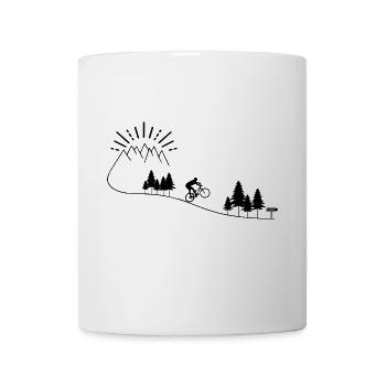 Mountainbike Biker MTB - Tasse - Weiß - Vorne
