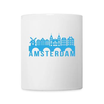 Cadeau de repère Skyline Amsterdam Hollande - Mug blanc - blanc - Devant