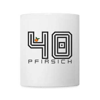 Pfirsich 40 Shirt Lustiger Geburtstag Spruch - Tasse - Weiß - Vorne