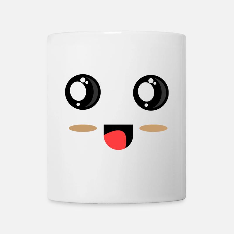 Süßes Gesicht - Lachen Augen - Tasse - Weiß
