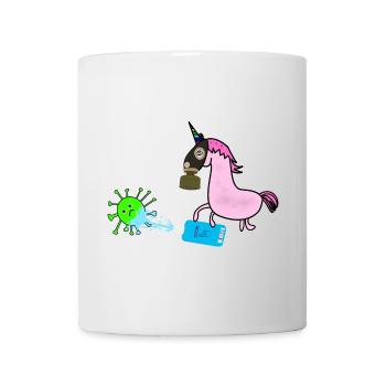 Corona mask unicorn virus disinfection - Mug - white - Front