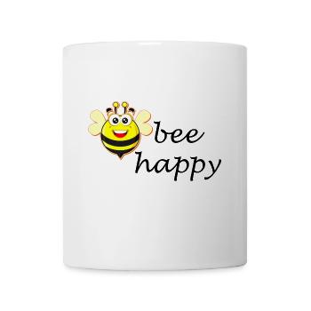 bee happy - Tasse - Weiß - Vorne
