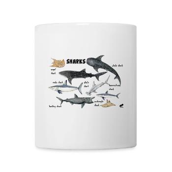 Requins du monde: baleine, maraîche, poisson-ange - Mug blanc - blanc - Devant