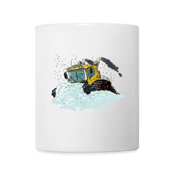 gelbe Schneeschaufel - Tasse - Weiß - Vorne