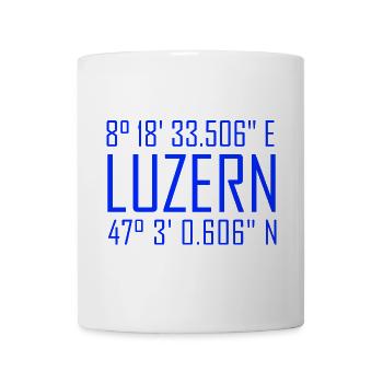 Lucerne coordinates – typography with reference to location - Mug - white - Front