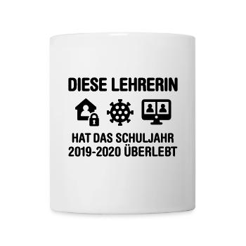 Diese Lehrerin hat das Schuljahr 2020 überlebt - Tasse - Weiß - Vorne