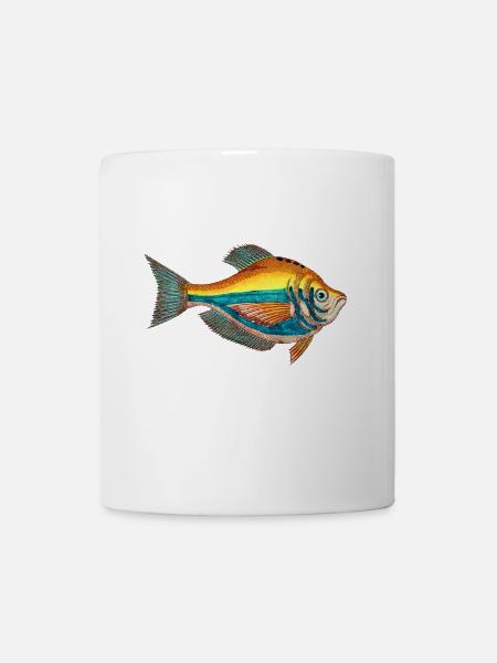 Fischerglück - Anglerglück - Bunter Fisch - Tasse - Weiß
