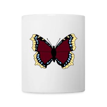 Butterfly - mourning cloak - Mug - white - Front