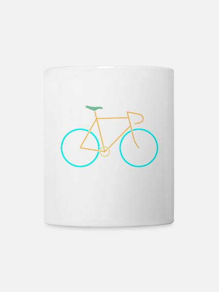 Rennrad gelb blau - Tasse - Weiß