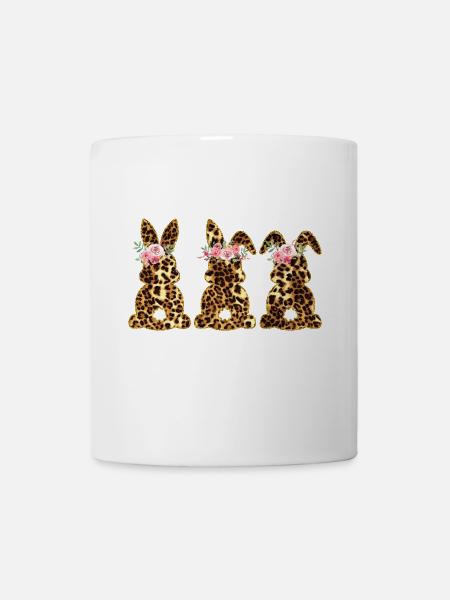 Leopard Easter bunnies Leopard Ostern Hasen - Tasse - Weiß