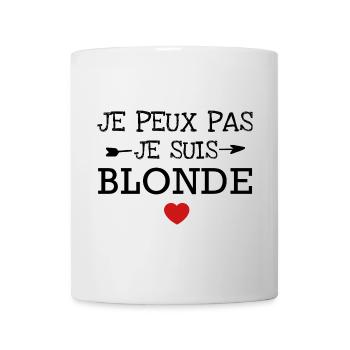 je peux pas je suis blonde - Mug blanc - blanc - Devant