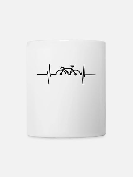 cycling heart rate pulsation - Mug - white